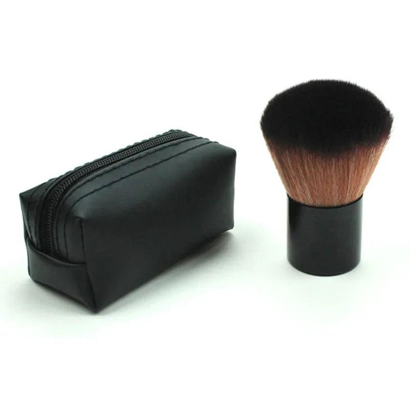 Kabuki Brush Blush Bronzer Loose Powder Foundation Synthetic Hair Flat Brush with Lid Case Contour Beauty Makeup Tools