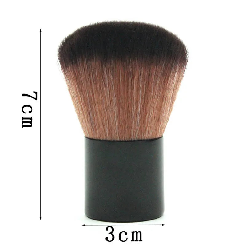 Kabuki Brush Blush Bronzer Loose Powder Foundation Synthetic Hair Flat Brush with Lid Case Contour Beauty Makeup Tools