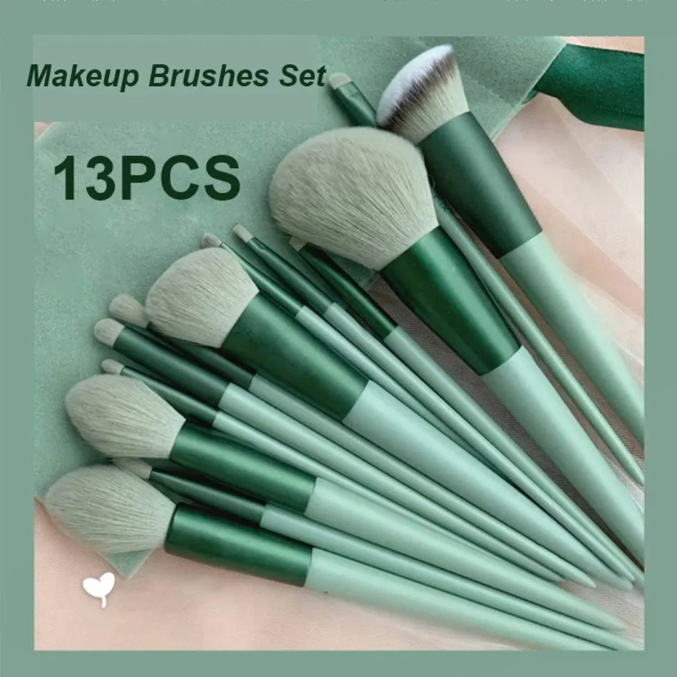 10/13PCS Makeup Brushes Set Eye Shadow Foundation Women Cosmetic Brush Eyeshadow Blush Beauty Soft Tools Bag Makeup Brush Set
