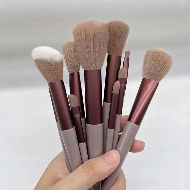 10/13PCS Makeup Brushes Set Eye Shadow Foundation Women Cosmetic Brush Eyeshadow Blush Beauty Soft Tools Bag Makeup Brush Set