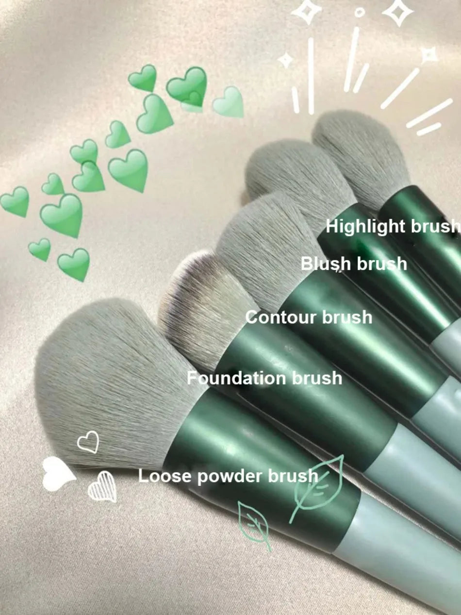 10/13PCS Makeup Brushes Set Eye Shadow Foundation Women Cosmetic Brush Eyeshadow Blush Beauty Soft Tools Bag Makeup Brush Set