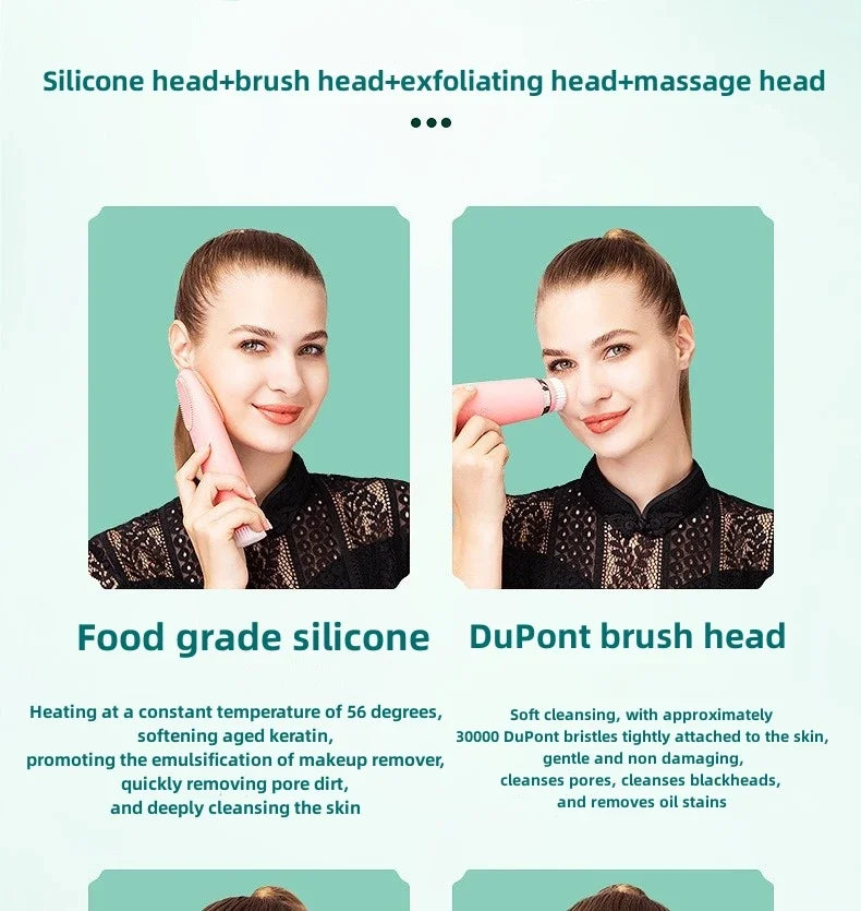 ✨ 4-in-1 Electric Facial Cleansing & Skin Lifting Device ✨