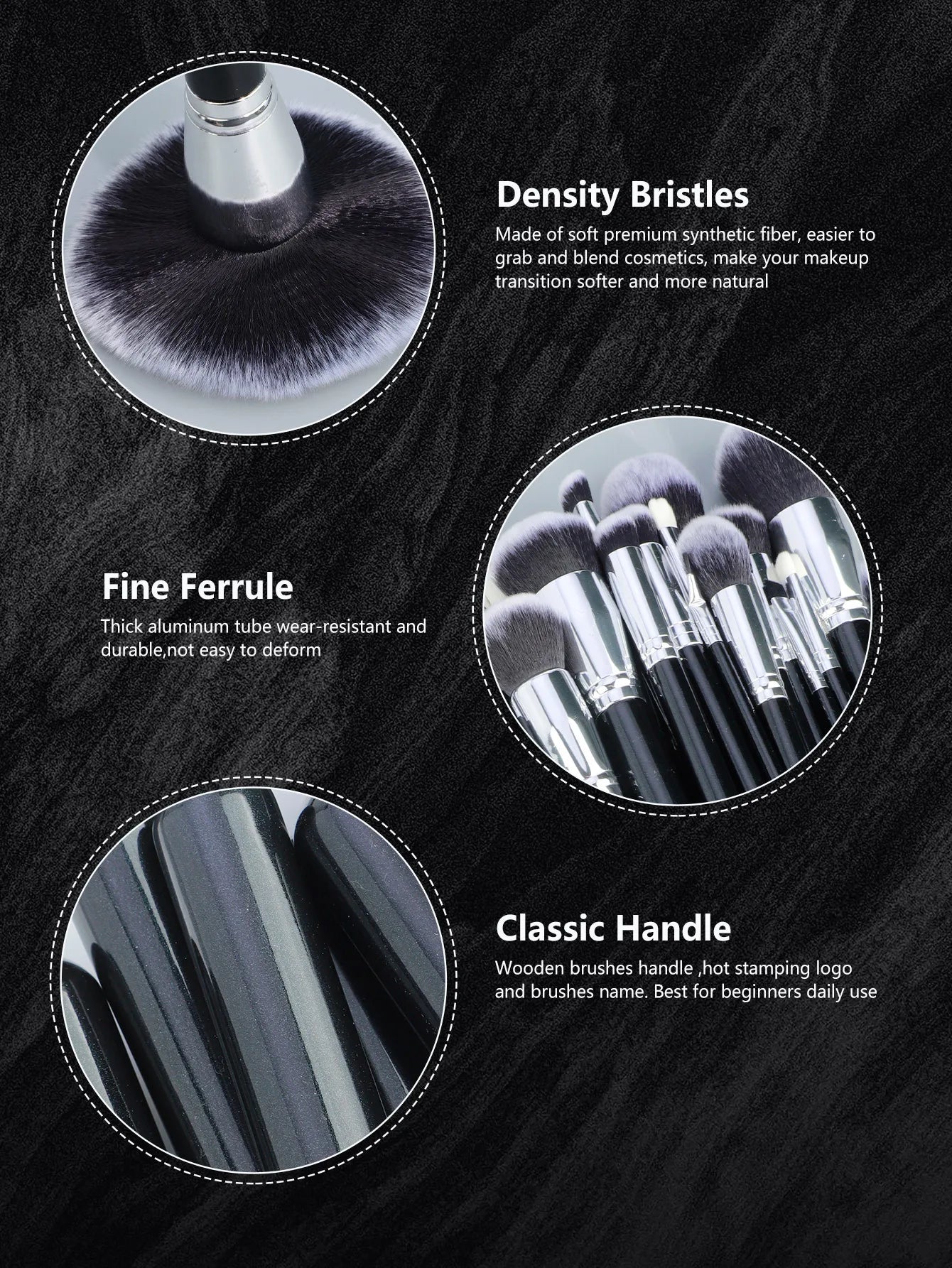 Professional Makeup Brush Set 40Pc Brushes Makeup Kit Synthetic Hair Foundation Power Eyeshadows Blending Beauty Tools