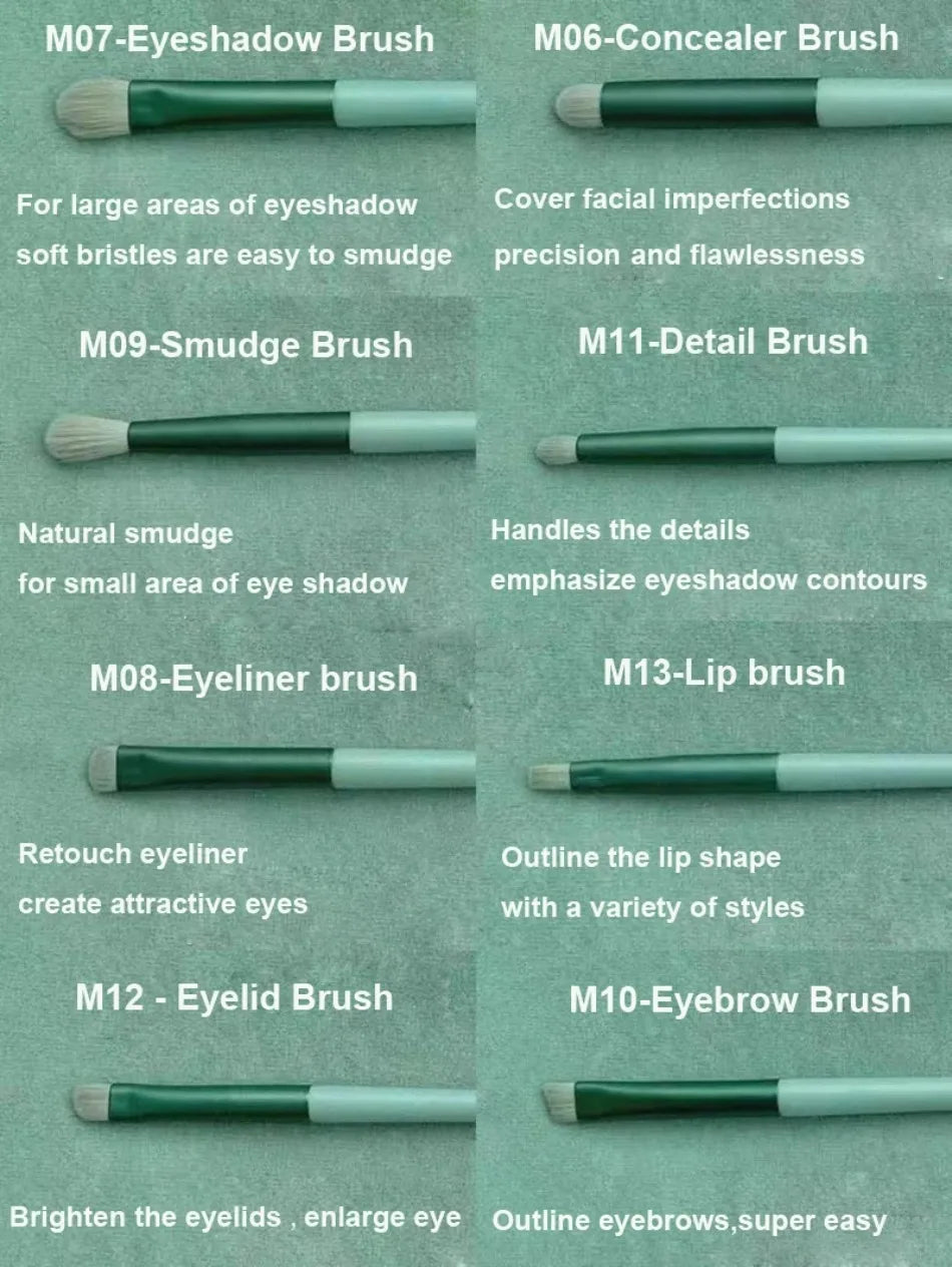 10/13PCS Makeup Brushes Set Eye Shadow Foundation Women Cosmetic Brush Eyeshadow Blush Beauty Soft Tools Bag Makeup Brush Set