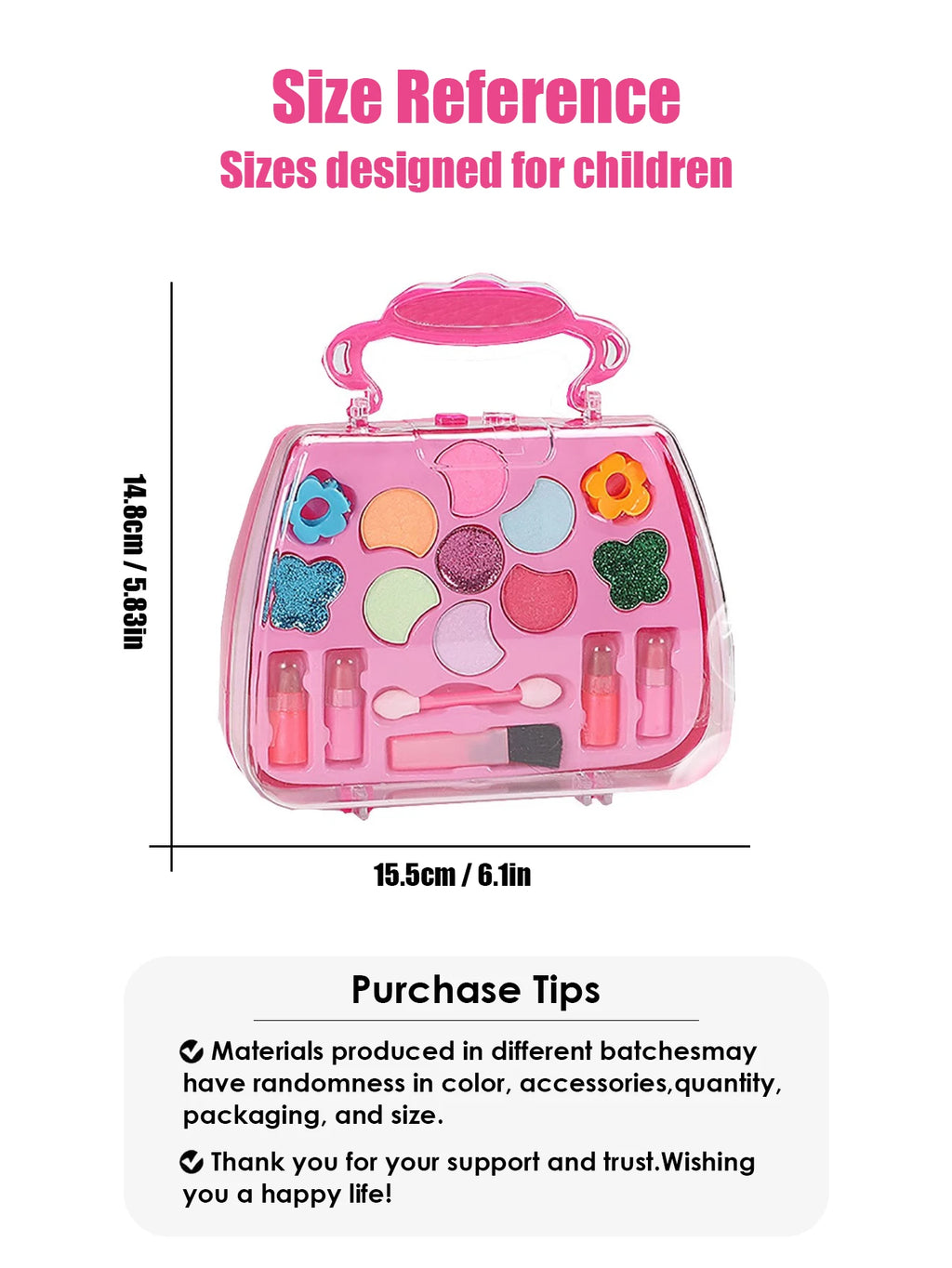 Kids Beauty Makeup Kit for Girls,Little Handbag Make-up Toys Princess Washable Pretend Play Cosmetic Set Toys birthday gifts