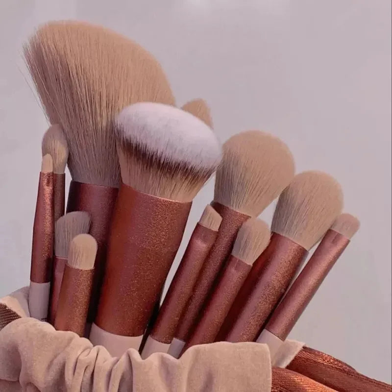 10/13PCS Makeup Brushes Set Eye Shadow Foundation Women Cosmetic Brush Eyeshadow Blush Beauty Soft Tools Bag Makeup Brush Set