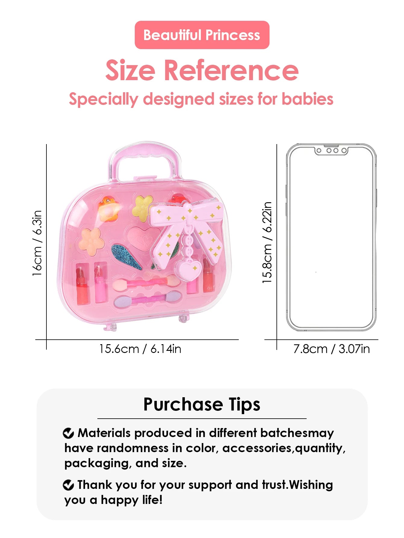 Kids Beauty Makeup Kit for Girls,Little Handbag Make-up Toys Princess Washable Pretend Play Cosmetic Set Toys birthday gifts