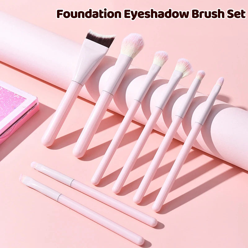 New 1/8PCS Makeup Brushes Set Eye Shadow Foundation Women Cosmetic Brush Eyeshadow Blush Beauty Hair Make Up Tools With Bag
