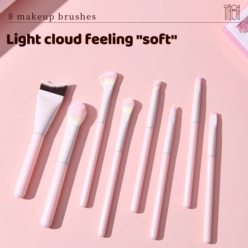 New 1/8PCS Makeup Brushes Set Eye Shadow Foundation Women Cosmetic Brush Eyeshadow Blush Beauty Hair Make Up Tools With Bag